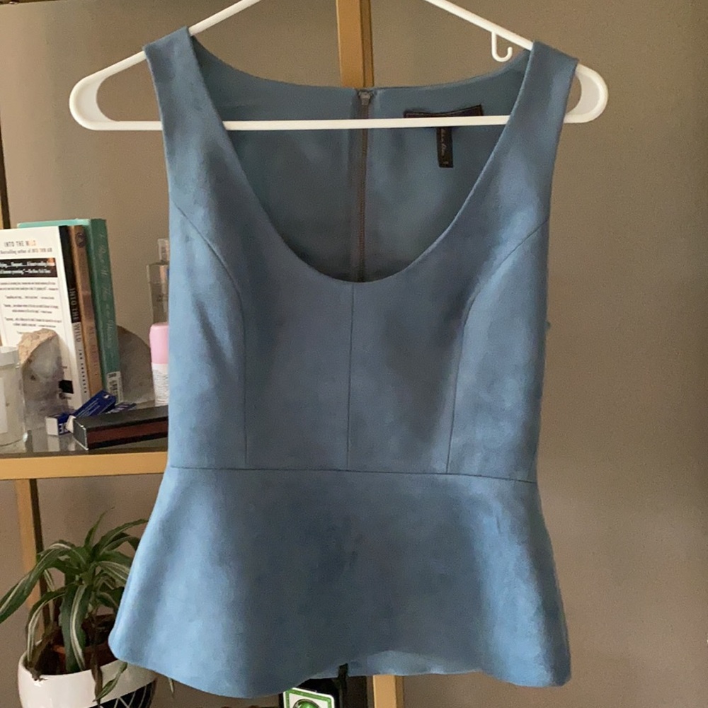 BCBG Suede Peplum blouse - Picture 4 of 4